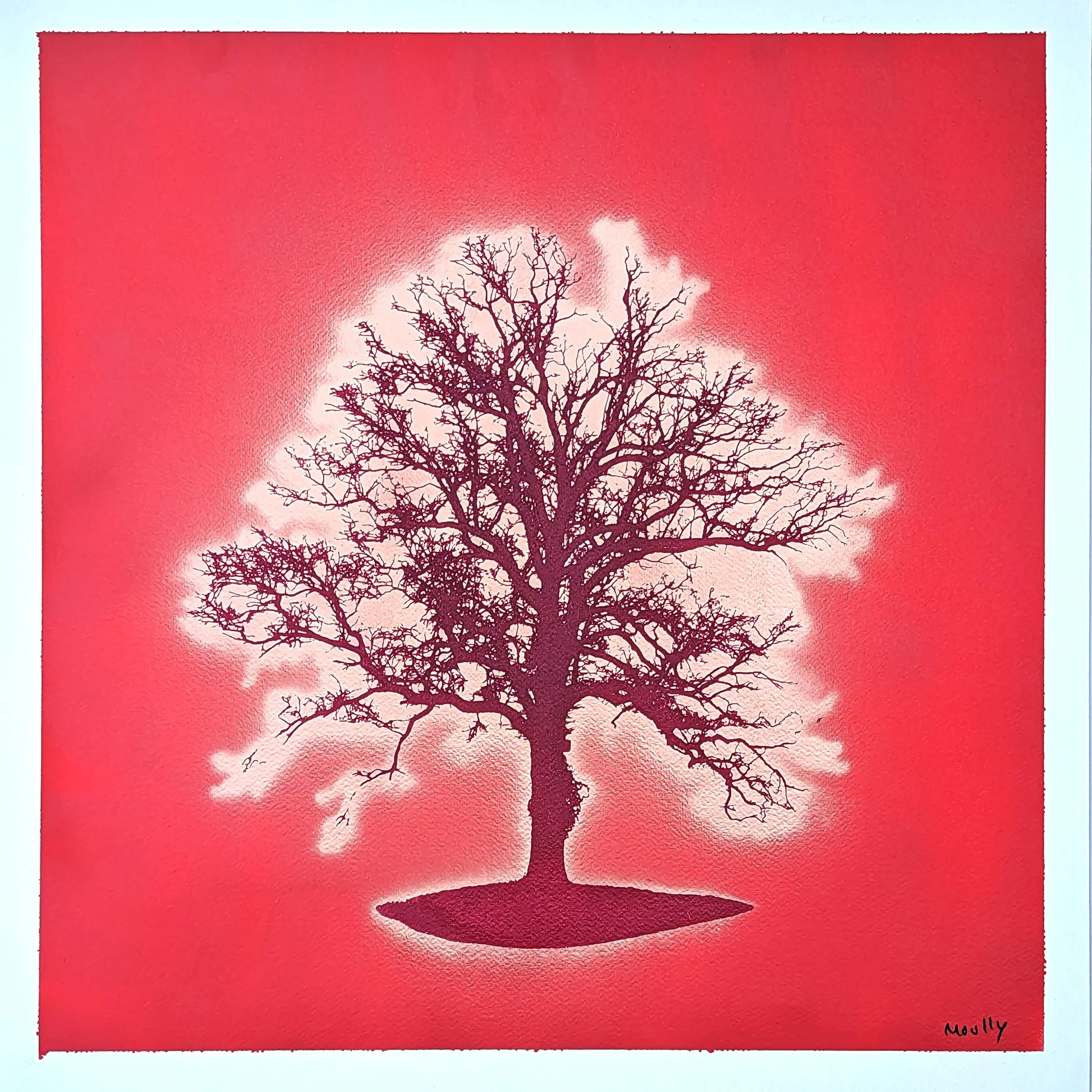 Tree Of Life - Crimson on Red — Moully Art